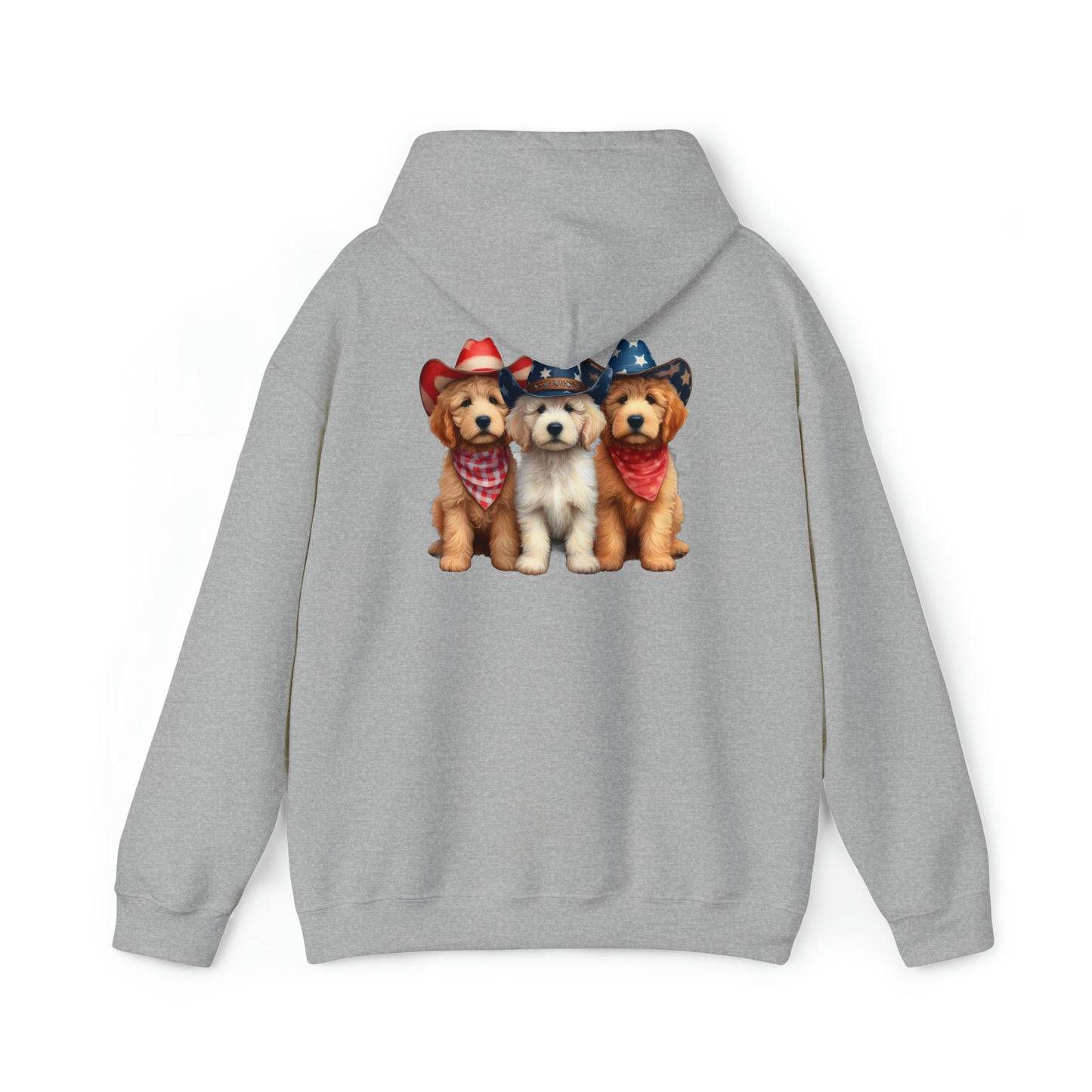 3 Patriotic Doodles on Back Unisex Heavy Blend™ Hooded Sweatshirt