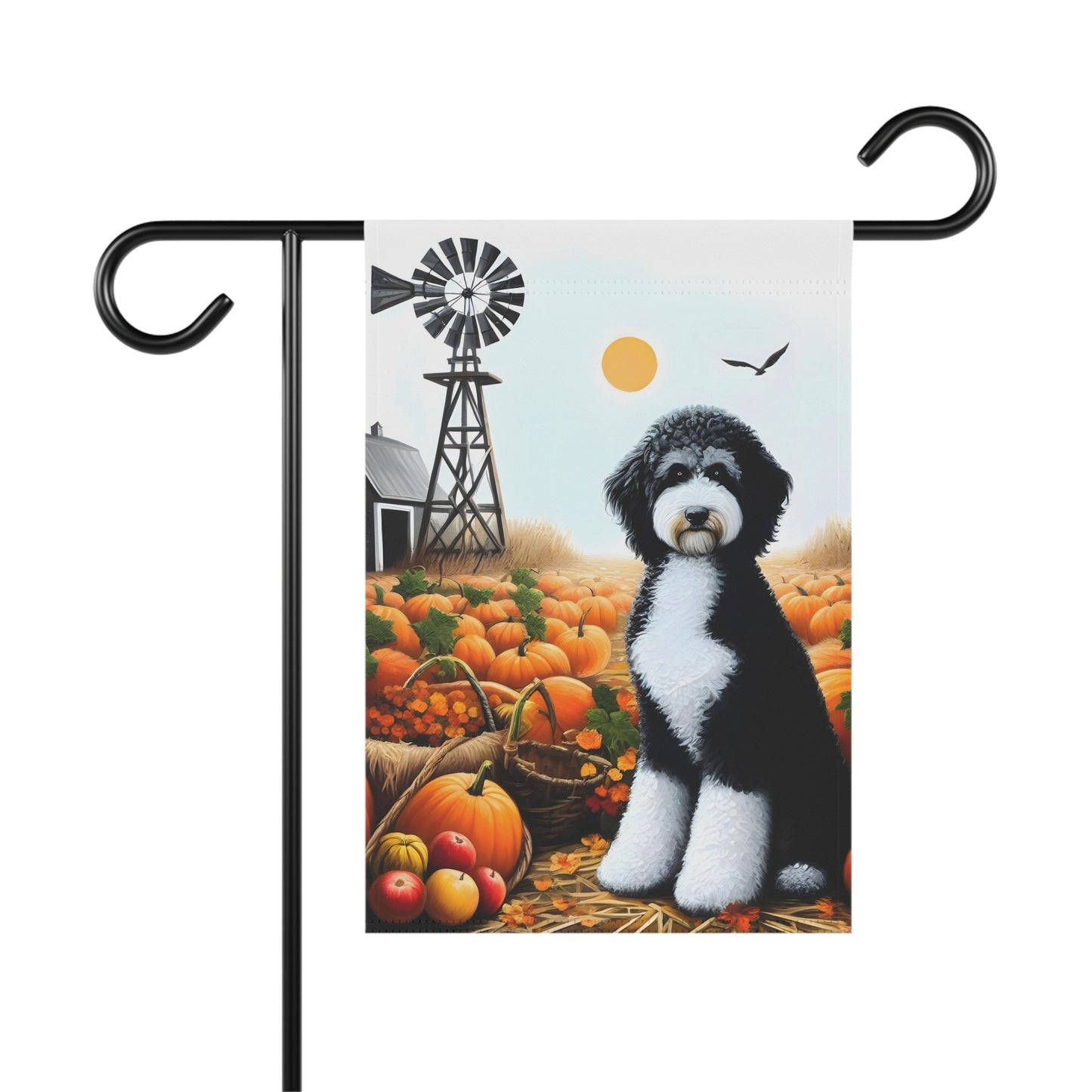 Black & White Doodle Fall Garden & House Banner