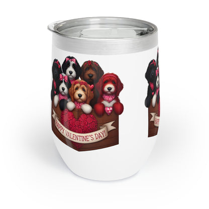 Happy Doodles Valentine - Chill Wine Tumbler