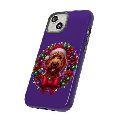 Red Doodle Christmas Wreath - Tough Cases iPhone, Samsung Galaxy & Google Pixel