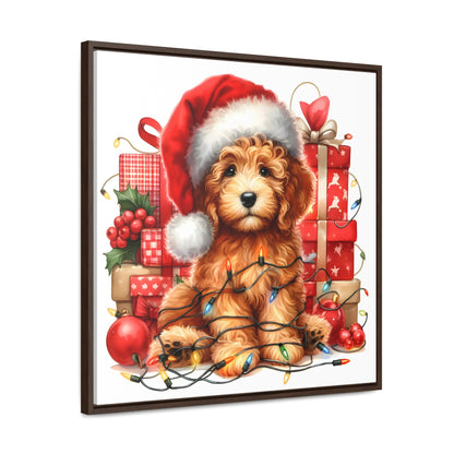 Christmas Lights Doodle - Wooden Gallery Canvas - Square Frame - Nice!