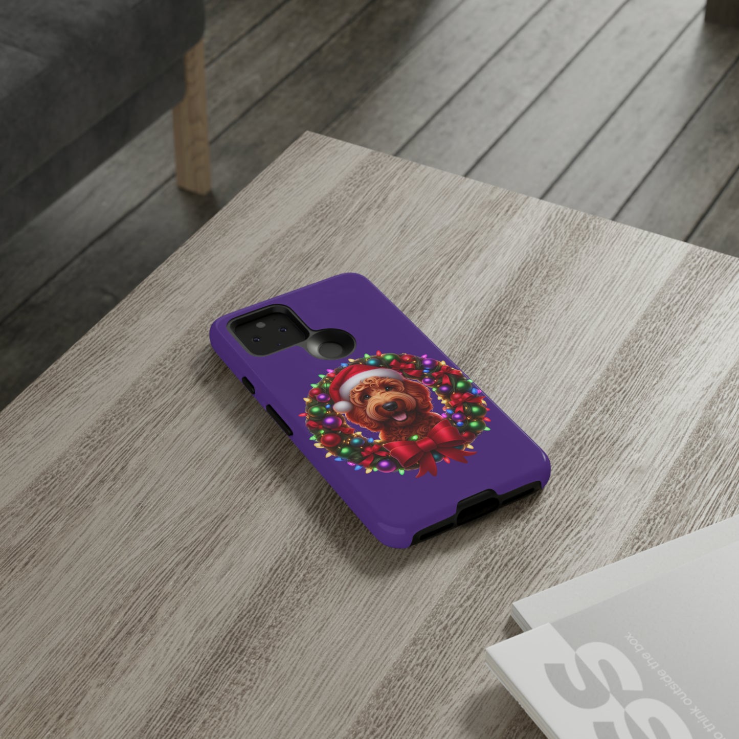 Red Doodle Christmas Wreath - Tough Cases iPhone, Samsung Galaxy & Google Pixel