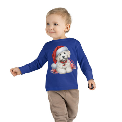 Christmas White Doodle - Toddler Long Sleeve T Shirt