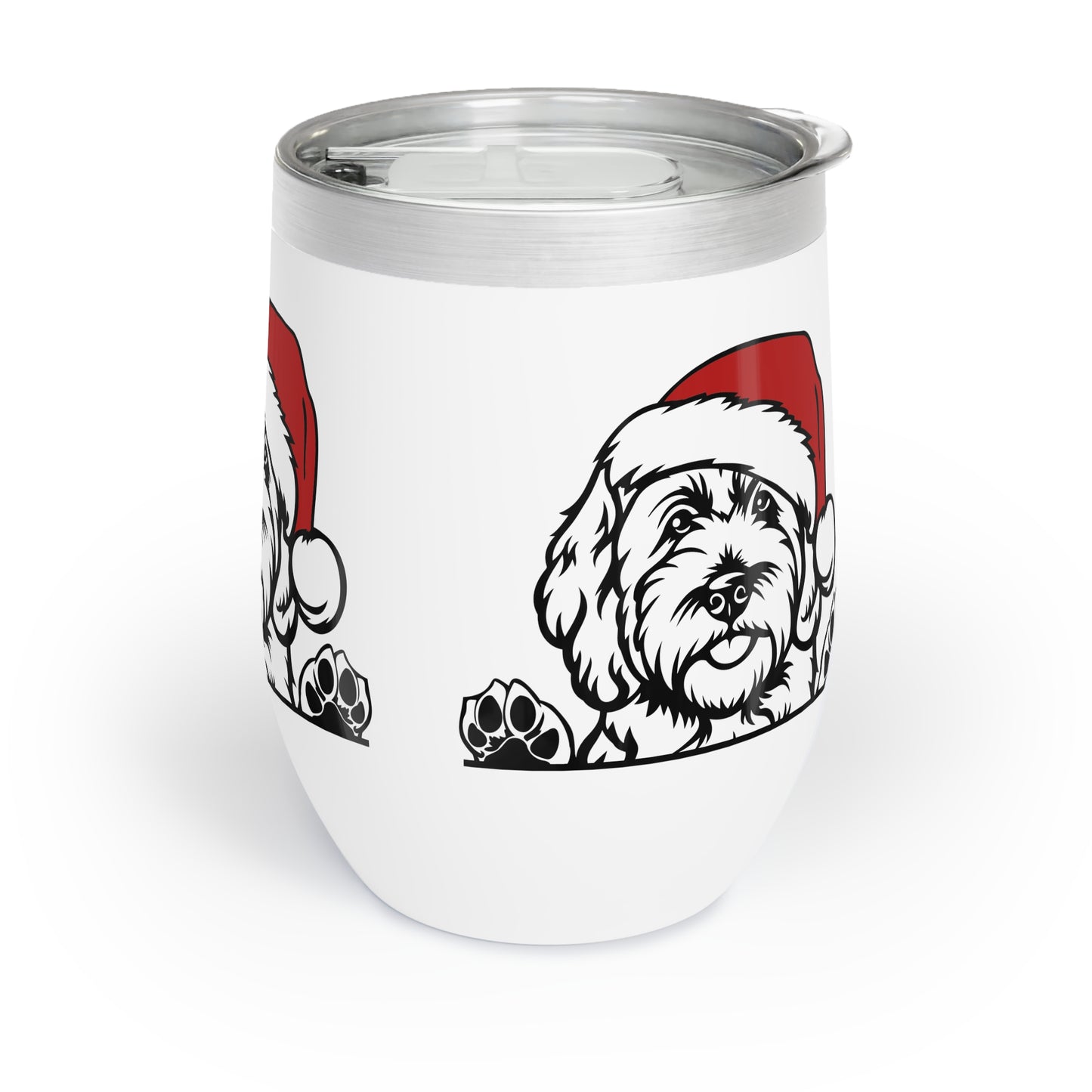 Christmas Hat Doodle Chill Wine Tumbler