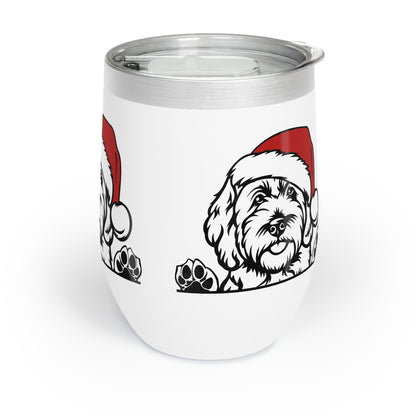 Christmas Hat Doodle Chill Wine Tumbler