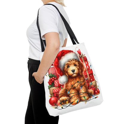 Christmas Doodle Puppy - Tote Bag