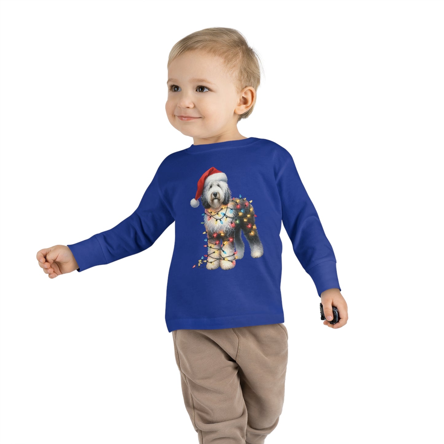 Sheepadoodle Christmas Toddler Long Sleeve T Shirt