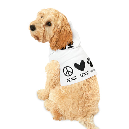 Peace Love Goldendoodle Pet Hoodie