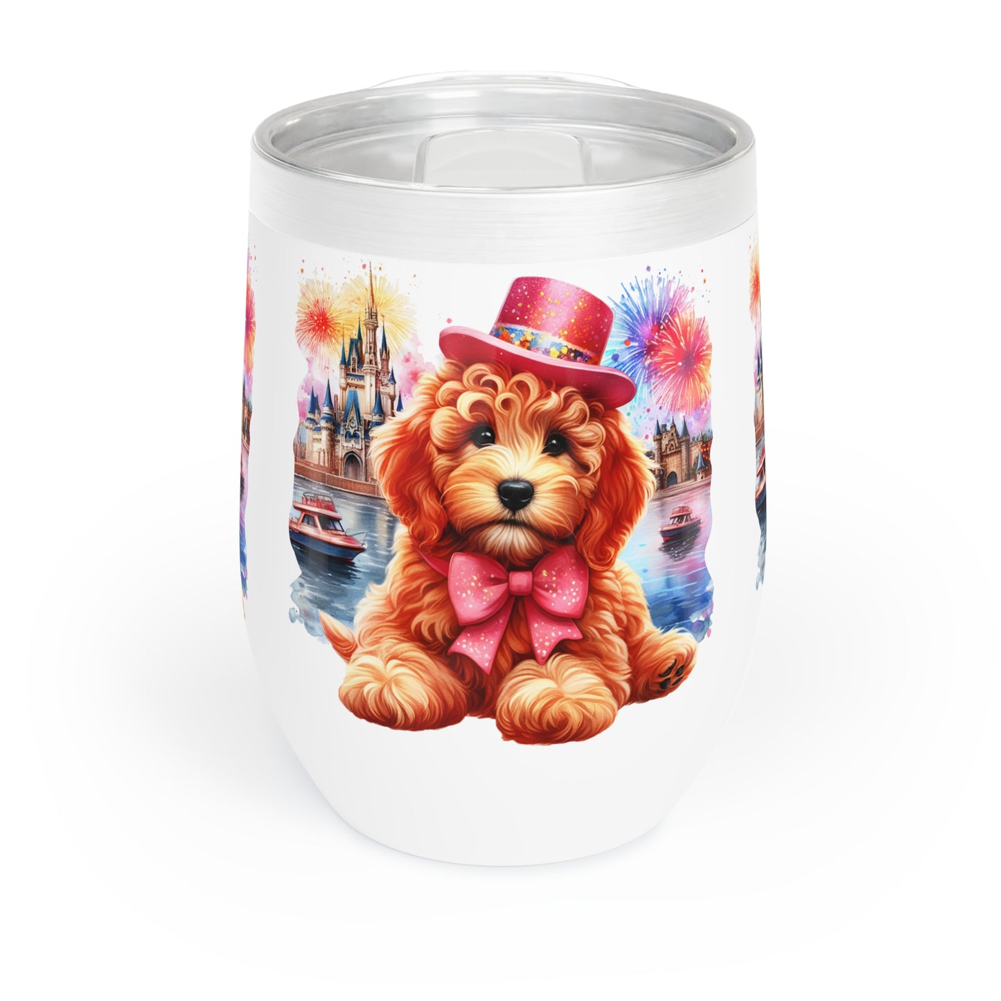 Apricot Doodle Fireworks Celebration - Chill Wine Tumbler