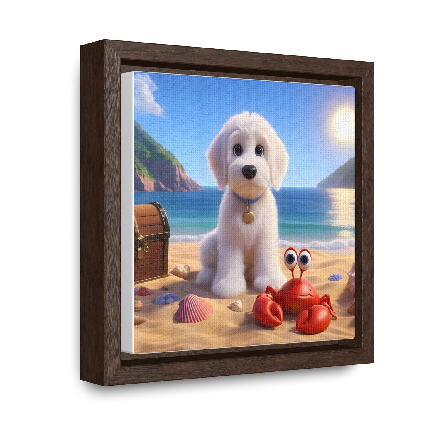 White Doodle Cartoon Inspired - Wooden Gallery Canvas Picture - Square Frame - Nice!