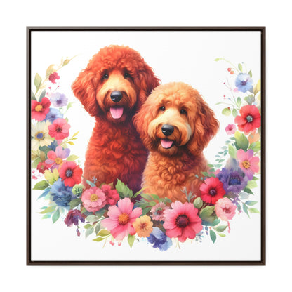 Red Doodles Gallery Canvas Picture - Wooden Square Frame - Nice!