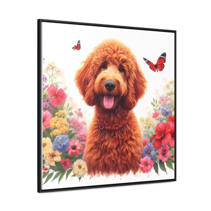 Red Doodle Gallery Canvas Picture - Wooden Square Frame - Nice!