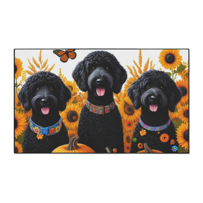 Black Doodles Fall Heavy Duty Floor Mat