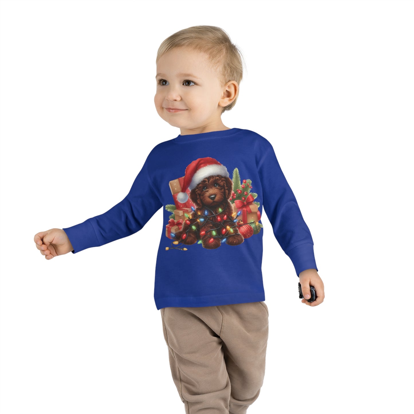 Chocolate Brown Doodle - Toddler Long Sleeve T Shirt