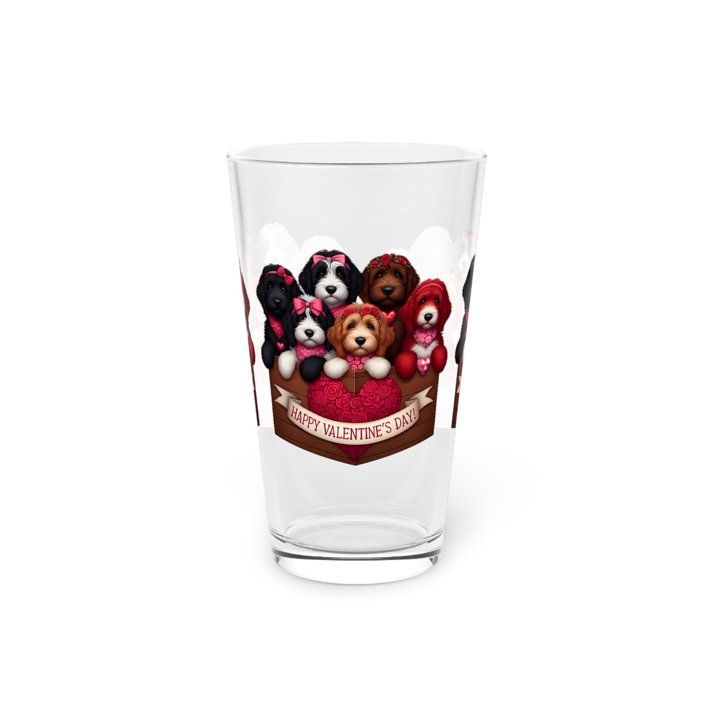 Happy Doodles Valentine's Day - Pint Glass, 16oz