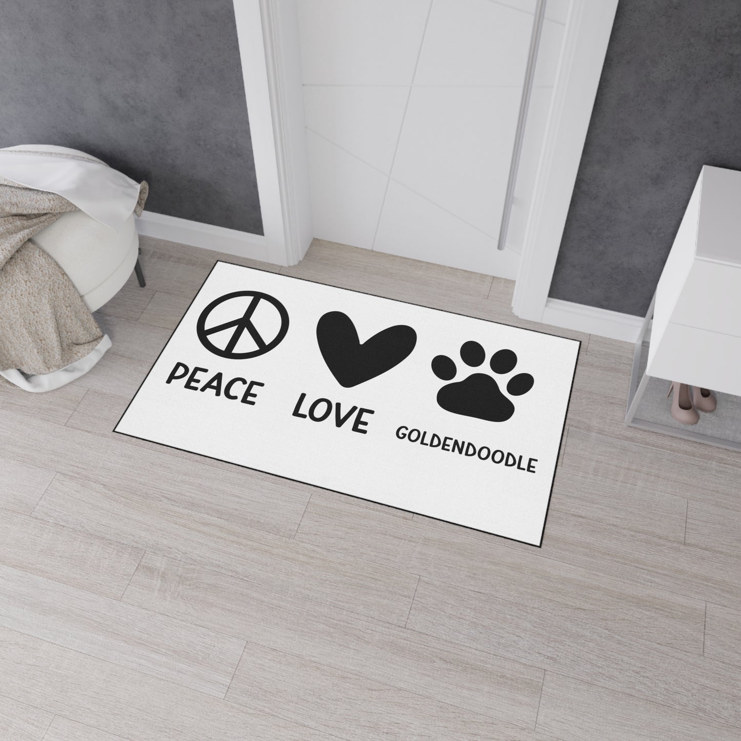 Peace Love Goldendoodle Heavy Duty Floor Mat