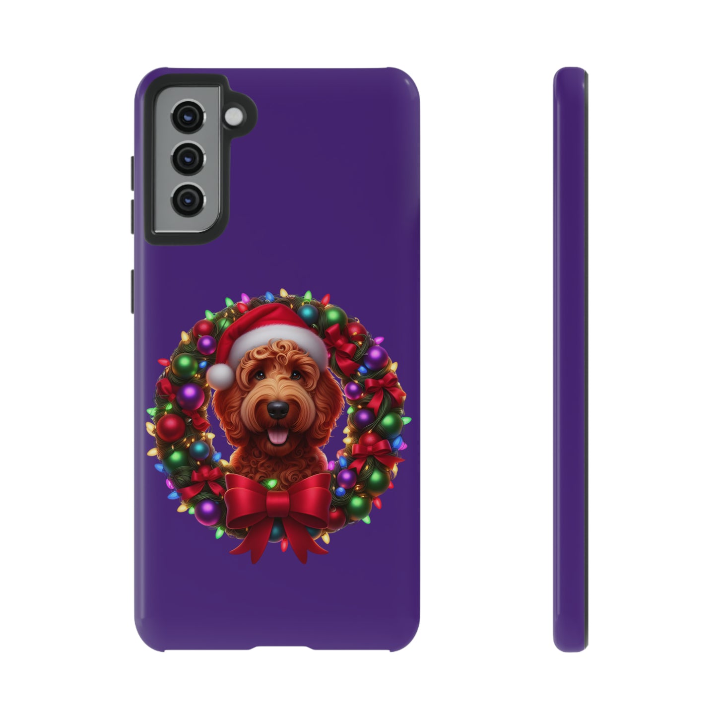 Red Doodle Christmas Wreath - Tough Cases iPhone, Samsung Galaxy & Google Pixel