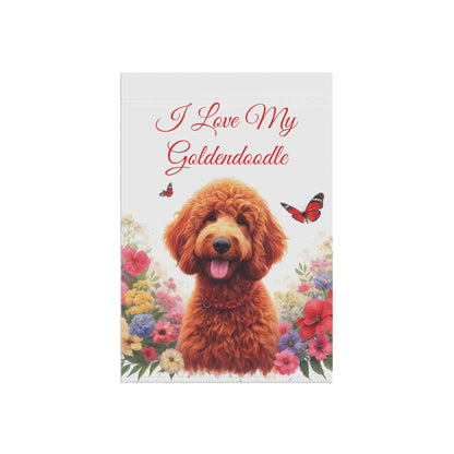 I Love My Goldendoodle Red Garden & House Banner