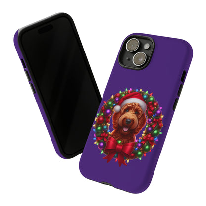 Red Doodle Christmas Wreath - Tough Cases iPhone, Samsung Galaxy & Google Pixel