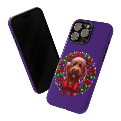 Red Doodle Christmas Wreath - Tough Cases iPhone, Samsung Galaxy & Google Pixel