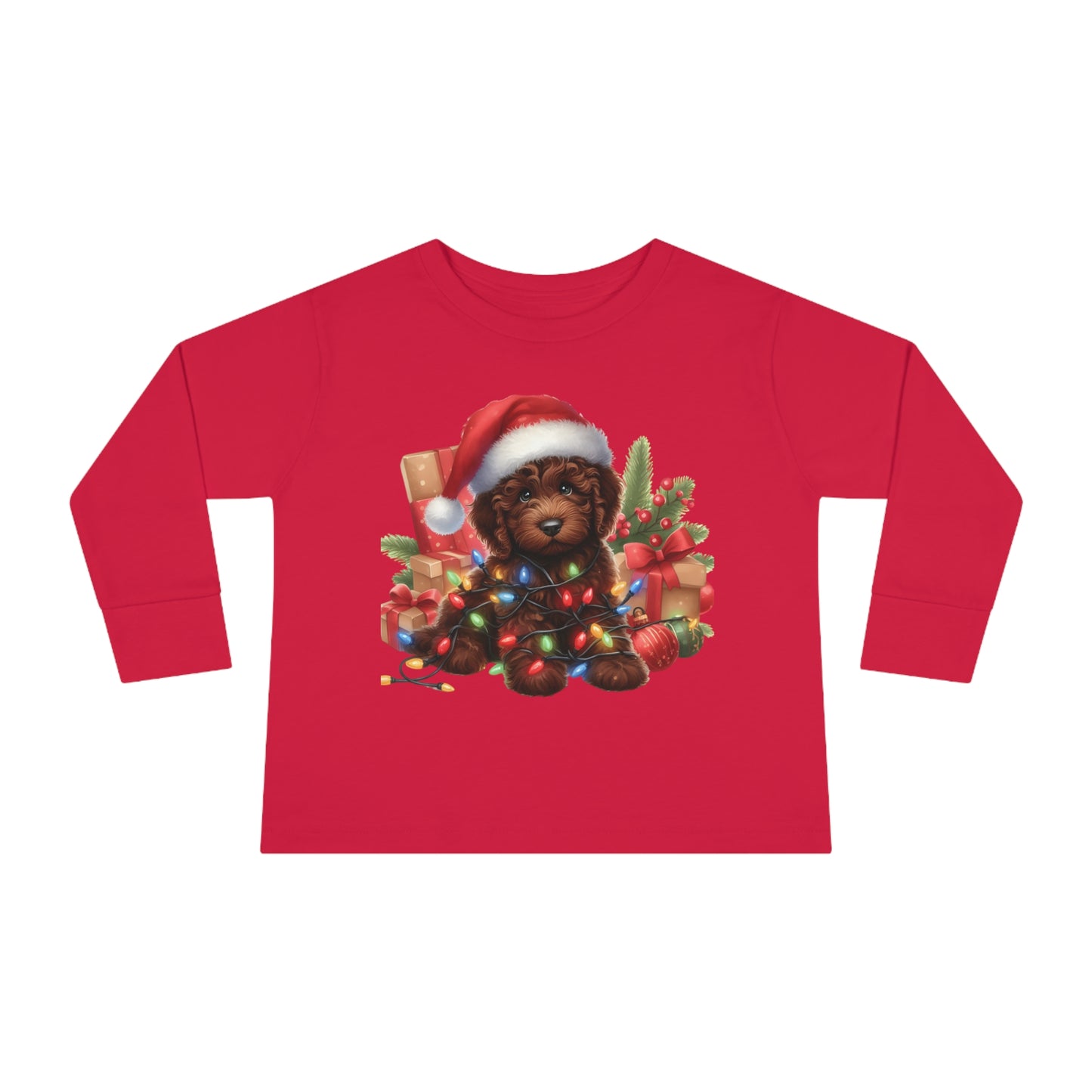 Chocolate Brown Doodle - Toddler Long Sleeve T Shirt