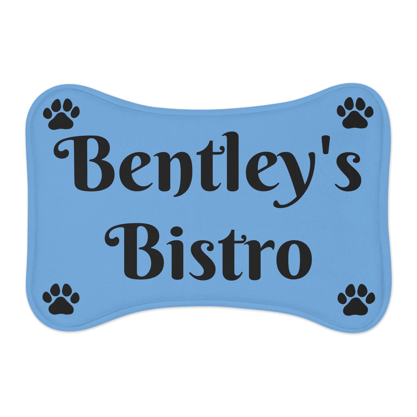 Personalized - Food and Water Bowls Pet Feeding Mats - Blue