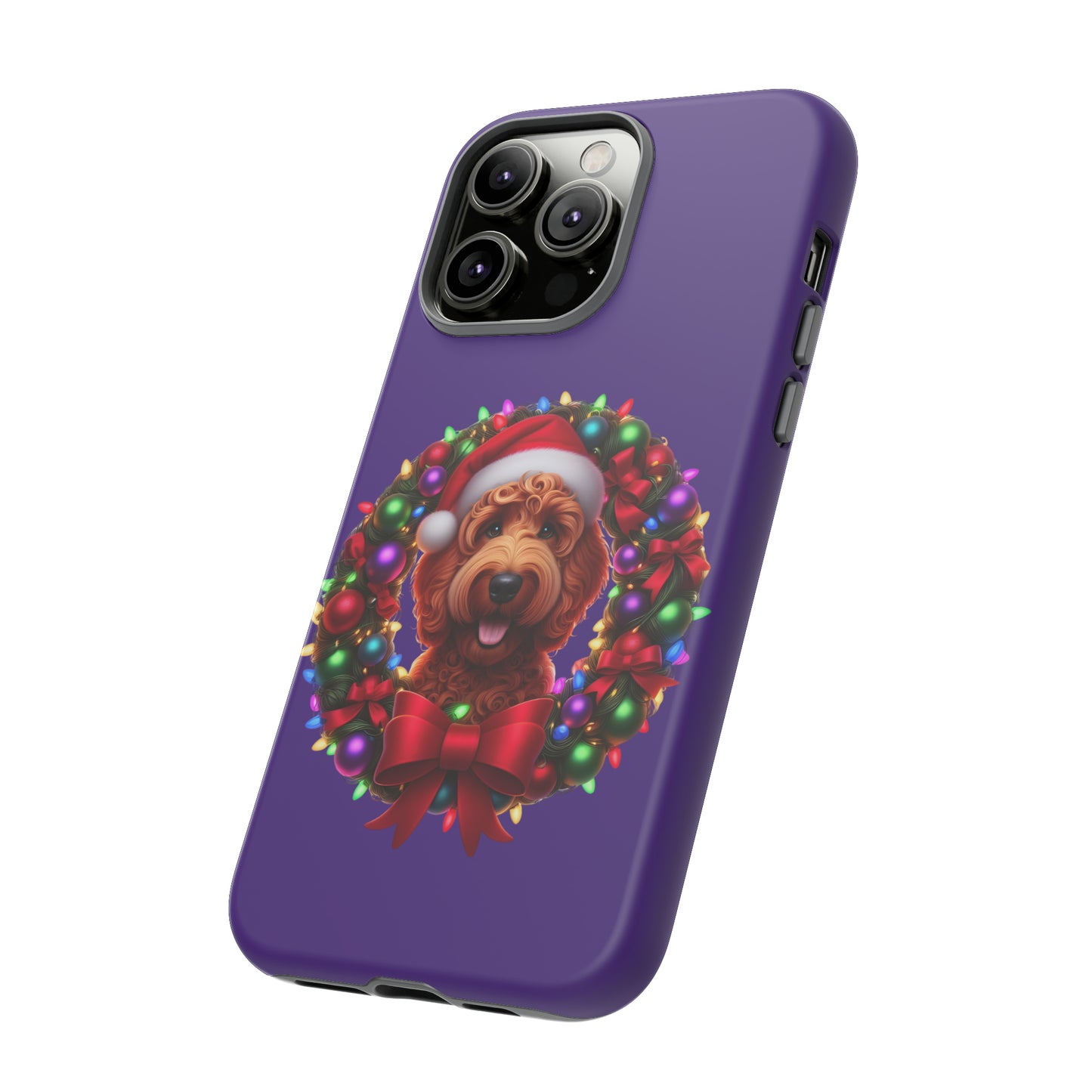 Red Doodle Christmas Wreath - Tough Cases iPhone, Samsung Galaxy & Google Pixel