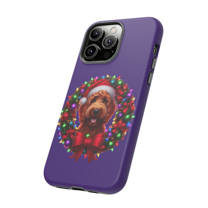 Red Doodle Christmas Wreath - Tough Cases iPhone, Samsung Galaxy & Google Pixel