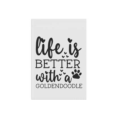 Life is Better Goldendoodle Garden & House Banner