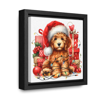 Christmas Lights Doodle - Wooden Gallery Canvas - Square Frame - Nice!