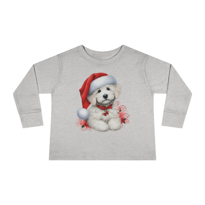 Christmas White Doodle - Toddler Long Sleeve T Shirt