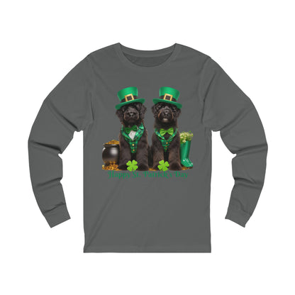 Black Doodles Happy St. Patrick's Day - Bella Unisex Long Sleeve T Shirt