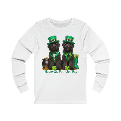 Black Doodles Happy St. Patrick's Day - Bella Unisex Long Sleeve T Shirt