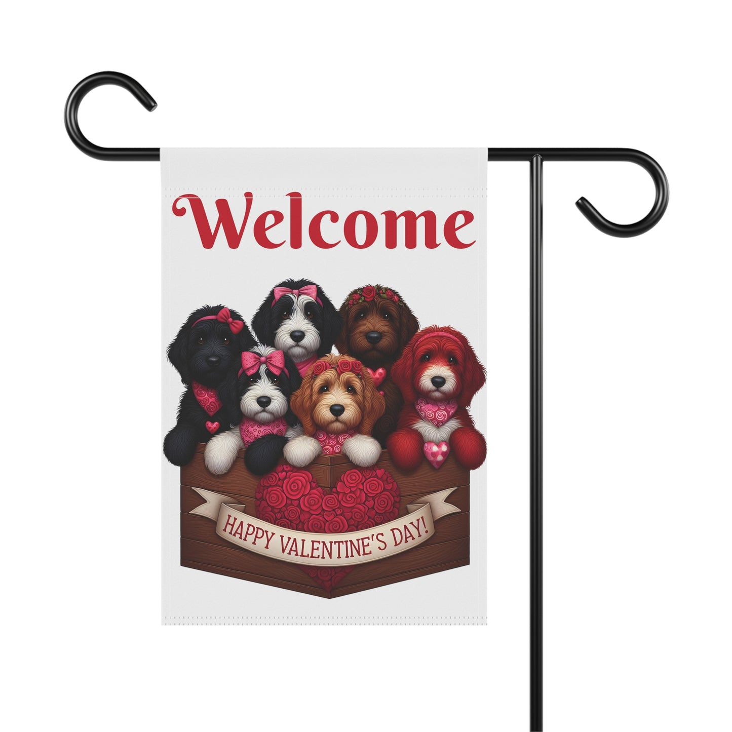 Happy Doodles Valentine's Day - Garden & House Banner