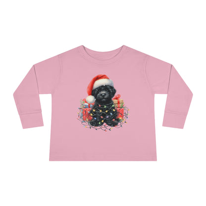 Christmas Black Doodle - Toddler Long Sleeve T Shirt