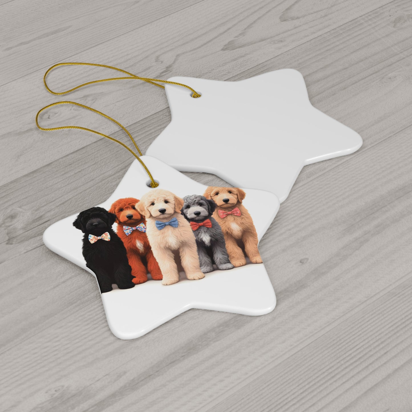 Doodles Ceramic Ornament, 4 Shapes