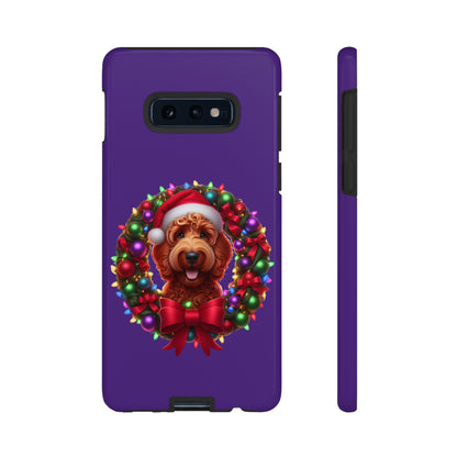 Red Doodle Christmas Wreath - Tough Cases iPhone, Samsung Galaxy & Google Pixel