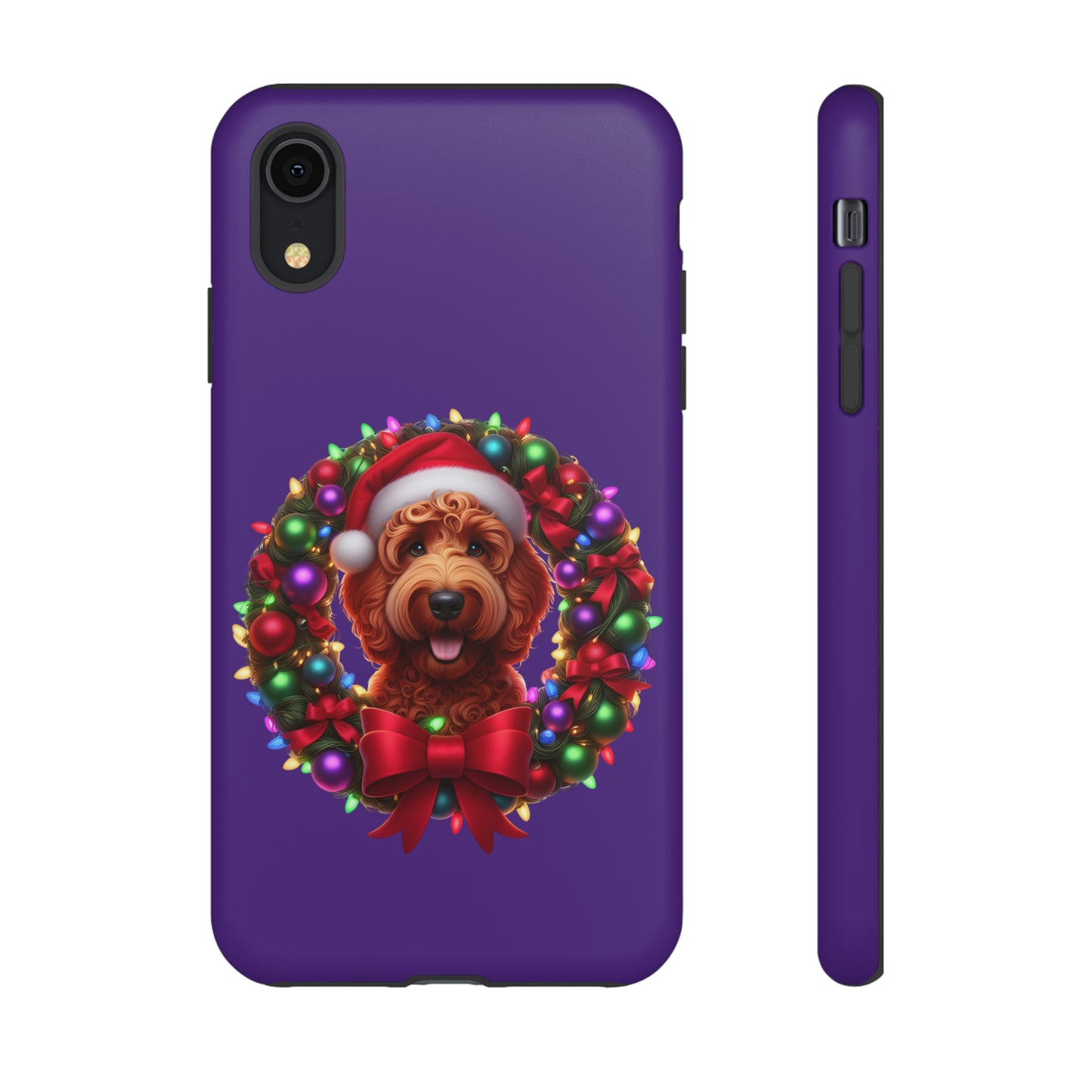 Red Doodle Christmas Wreath - Tough Cases iPhone, Samsung Galaxy & Google Pixel