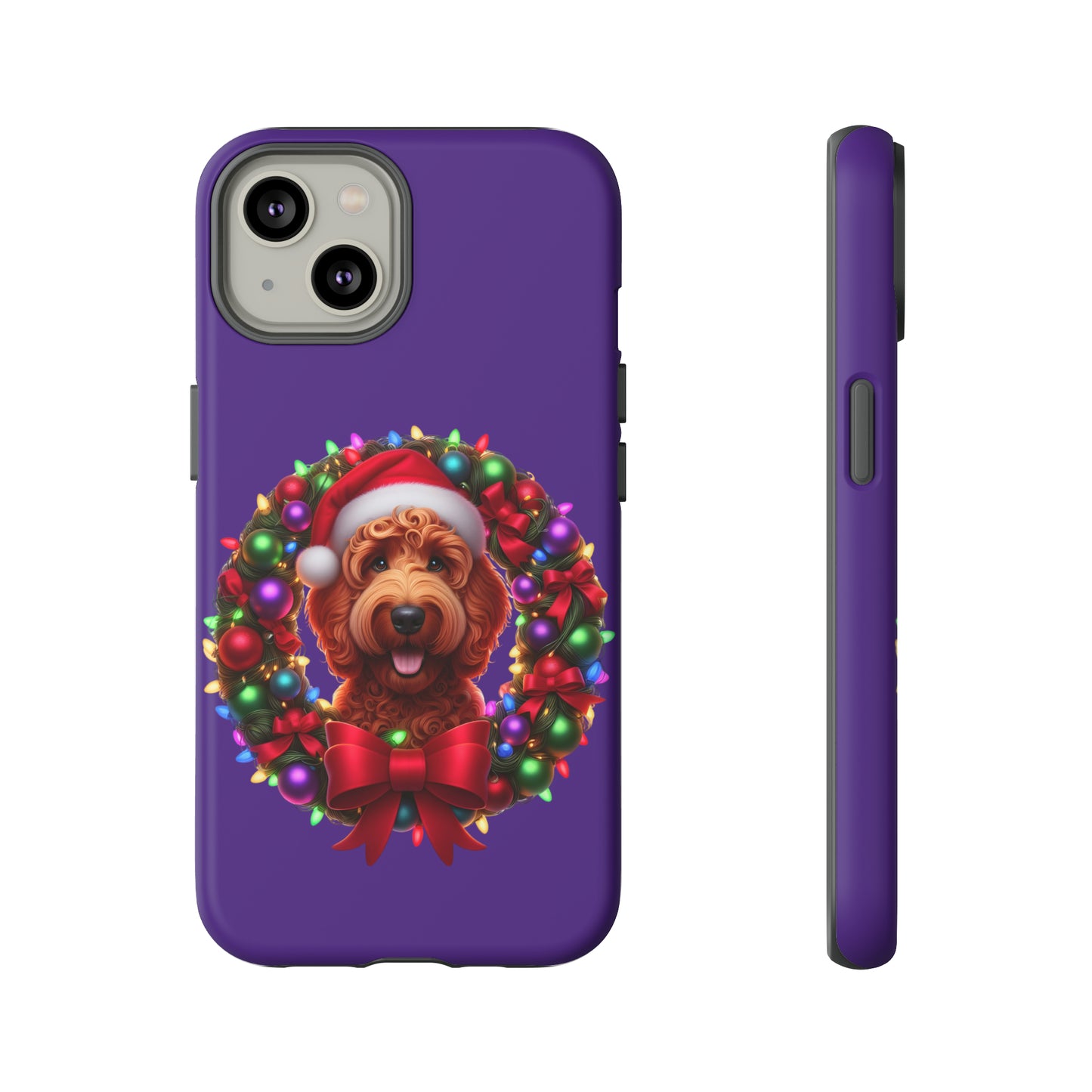 Red Doodle Christmas Wreath - Tough Cases iPhone, Samsung Galaxy & Google Pixel