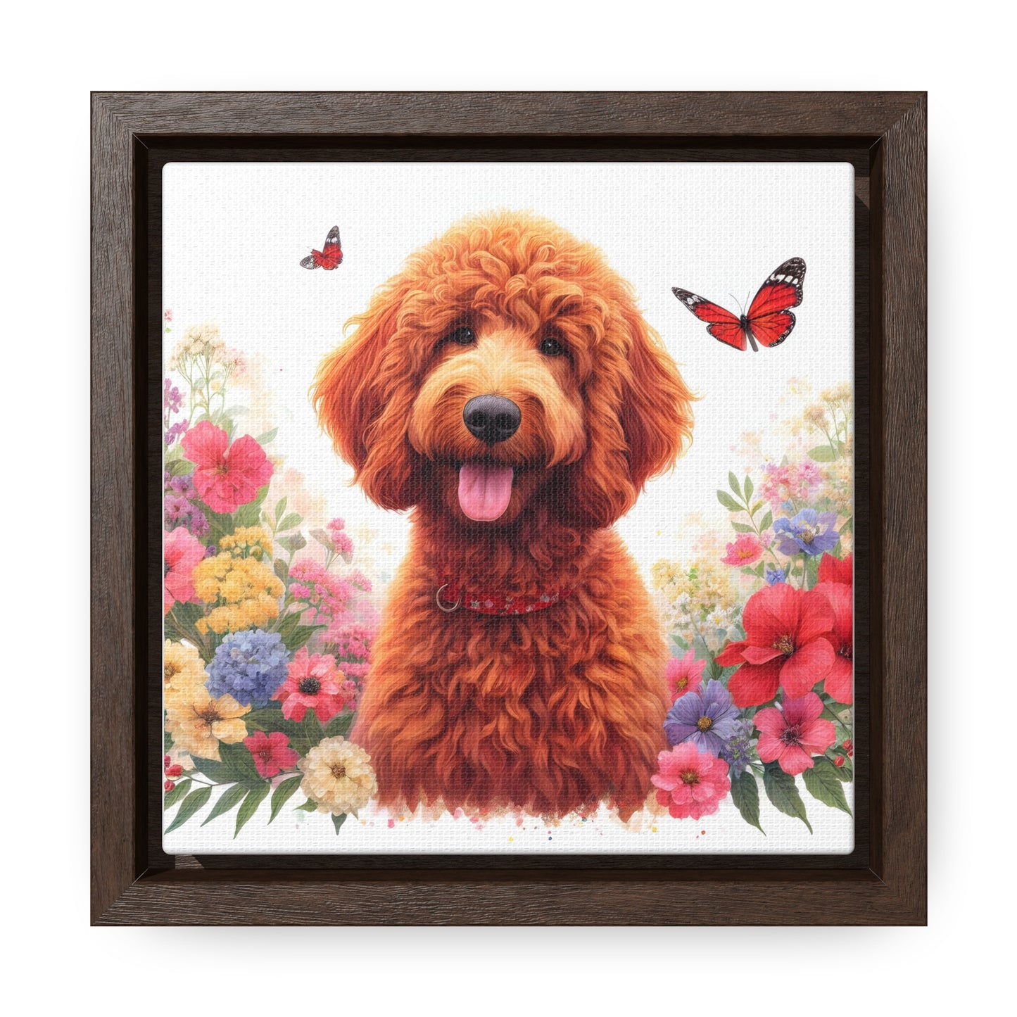 Red Doodle Gallery Canvas Picture - Wooden Square Frame - Nice!