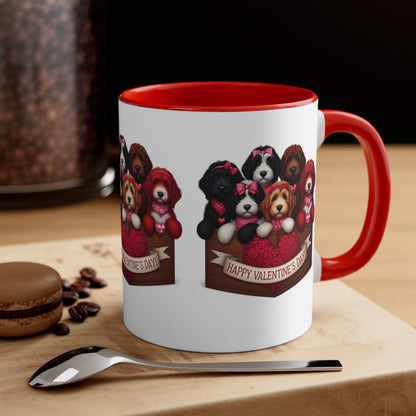 Happy Doodles Valentine's Day - Accent Coffee Mug, 11oz