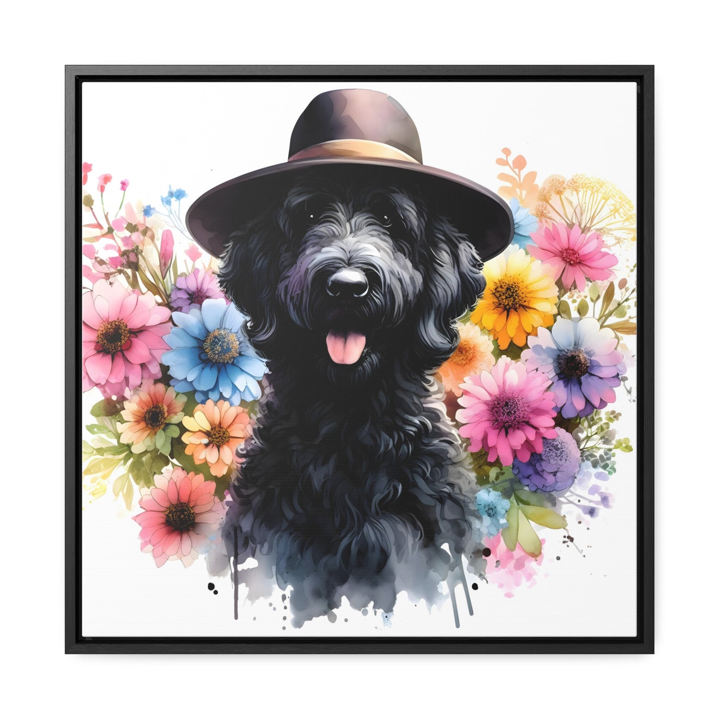 Black Doodle Gallery Canvas Picture - Wooden Square Frame Nice!