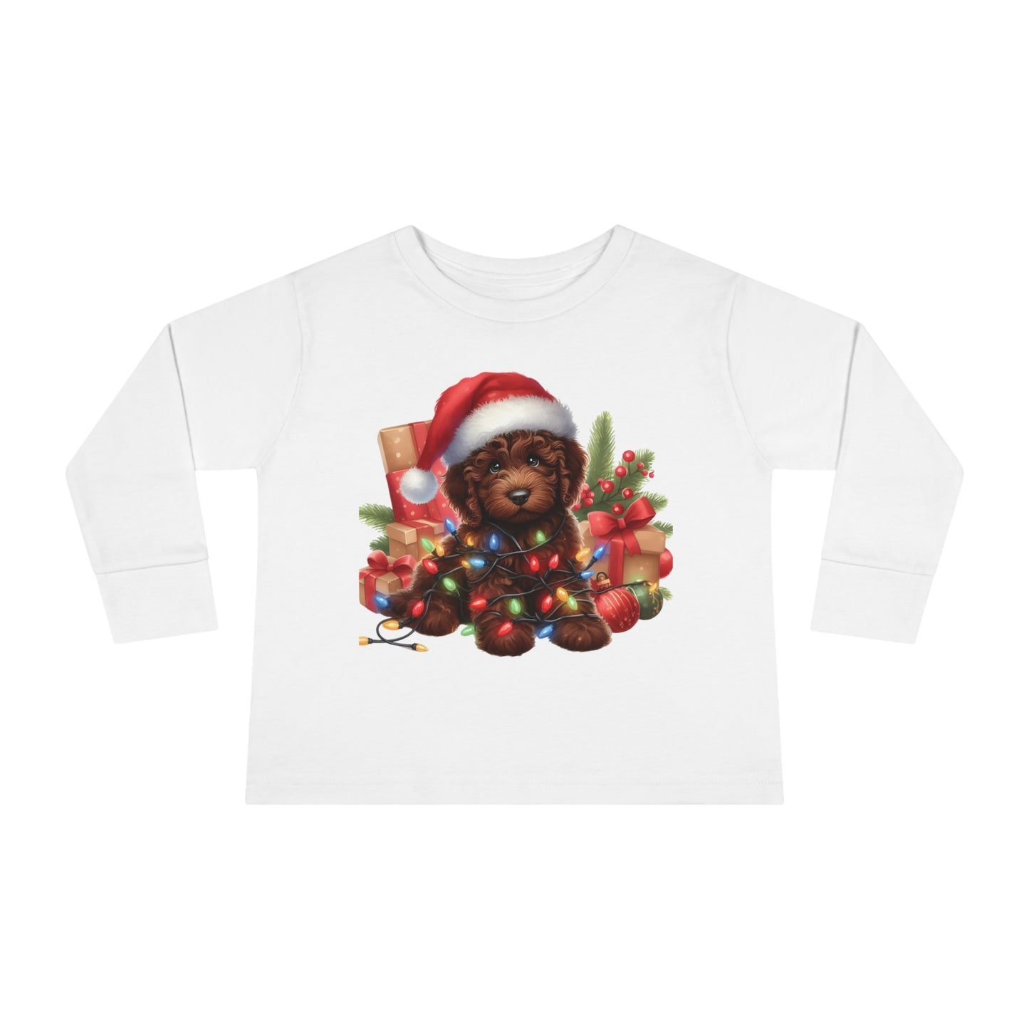 Chocolate Brown Doodle - Toddler Long Sleeve T Shirt