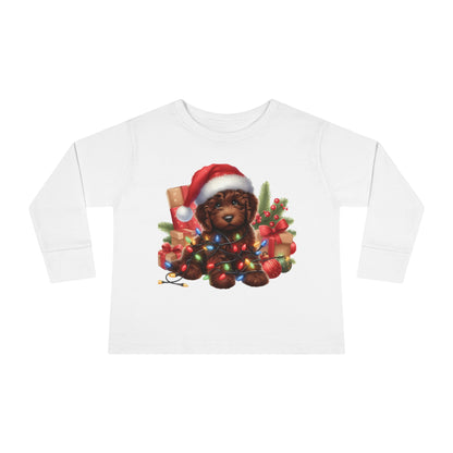 Chocolate Brown Doodle - Toddler Long Sleeve T Shirt