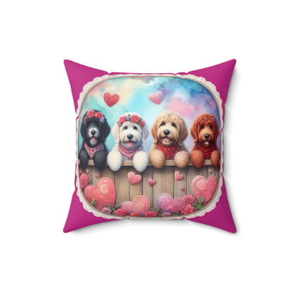 Valentine Doodles - Spun Polyester Square Pillow