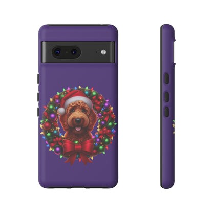 Red Doodle Christmas Wreath - Tough Cases iPhone, Samsung Galaxy & Google Pixel