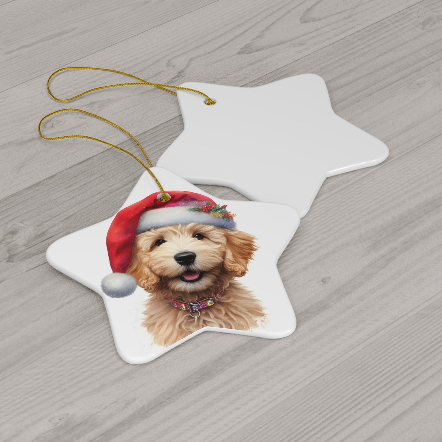 Doodle Puppy Ceramic Ornament, 4 Shapes