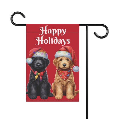 Christmas Doodle Puppies Garden & House Banner