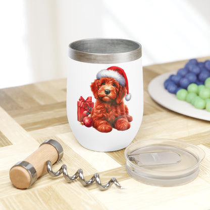 Red Santa Hat Christmas Doodle - Chill Wine Tumbler