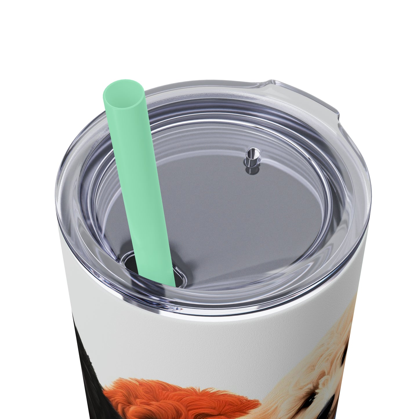 Doodle Dogs Skinny Tumbler with Straw, 20oz